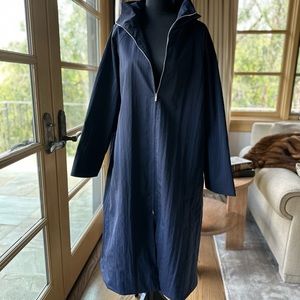 The Row Navy Hooded Raincoat